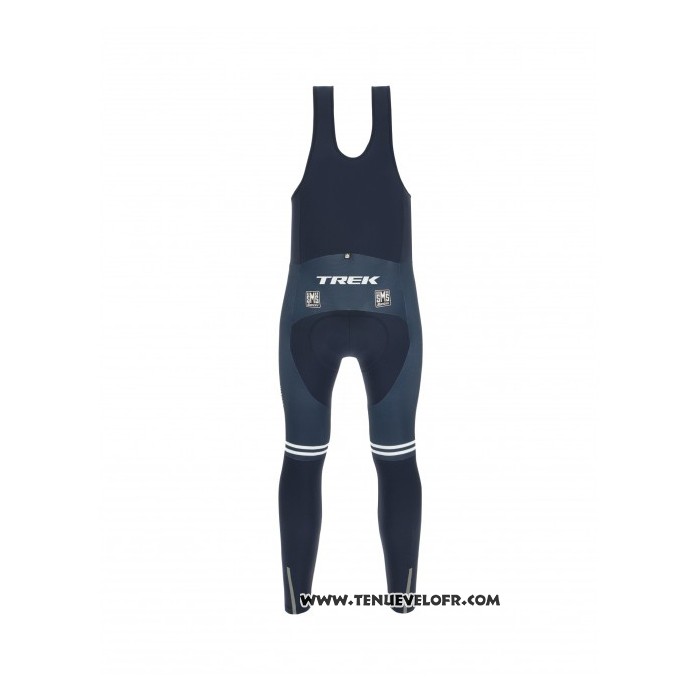 2021 Maillot Cyclisme Trek Segafredo Blanc Profond Bleu Manches Longues et Cuissard